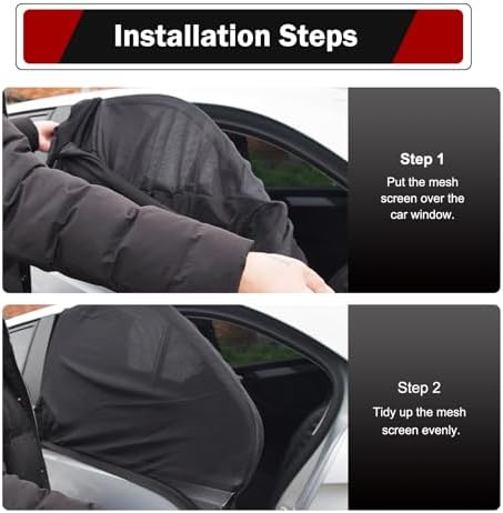 2 PCS Car Window Shades, Stretchable Side Window Full Coverage Sun Shade - Image 6