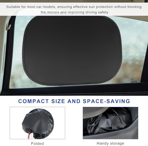 2 PCS Car Side Window Sun Shade, Static Cling Privacy Curtain Rear Window - Image 6