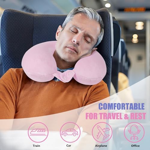 SAIREIDER Travel Neck Pillow 100% Memory Foam, Airplane Rest Prevents Head from - Image 2
