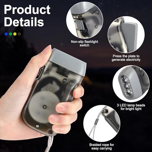 Retisee 48 Pcs Hand Crank Flashlight No Battery Required Torch Light Manual - Image 3