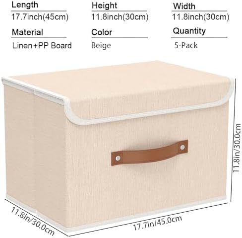 Yawinhe Storage Bins with Lids, 17.7x11.8x11.8in - Image 4