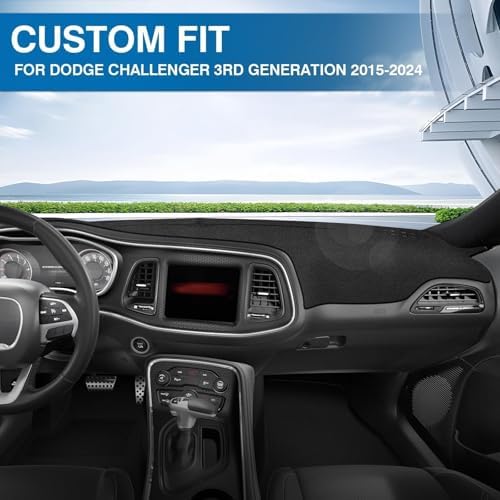 KUST Black Dash Cover for Dodge Challenger 2015-2022 2023 2024 Left Hand - Image 3