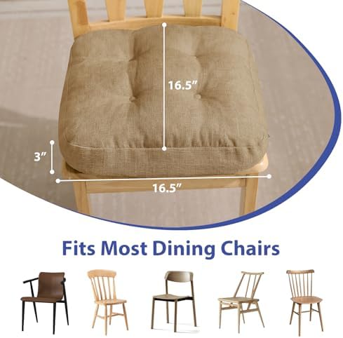 IASEAHK Memory Foam Dining Chair Cushions, 16.5"x16.5"x3.5" - Image 3