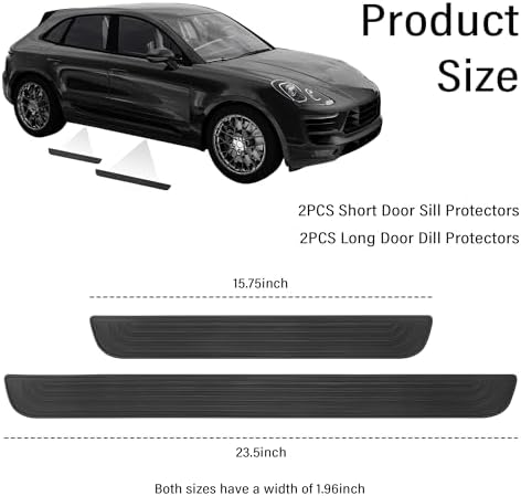 4PCS Car Door Sill Protector, Anti-Scratch Rubber Car Door Protector Edge Guards - Image 2