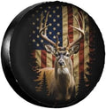 Deer American Flag Spare Tire Cover Wheel Protector Universal Fit by Unknown