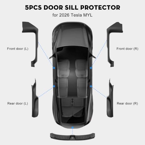 5PCS Door Sill Protector for Tesla Model YL Door Entry Guard - Image 2
