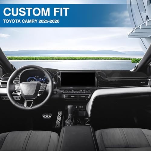 KUST Black Dash Cover for 2025-2026 Toyota Camry Polyester Dashboard Cover - Image 3