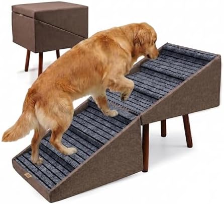 XXL 2-in-1 Ottoman Dog Stairs for Large Dogs, 21.6 Inch Foldable by HavenPet
