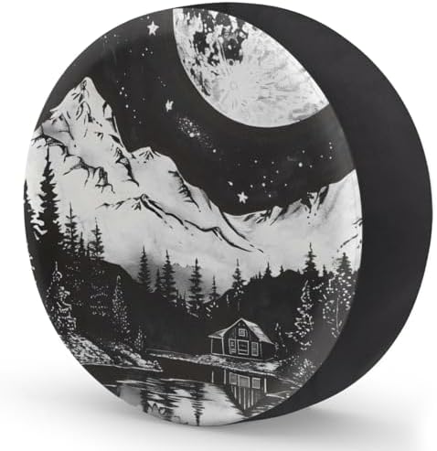 Rv Spare Tire Cover Wheel Mountain Forest Moon Tire Covers Wheel Protectors - Image 2