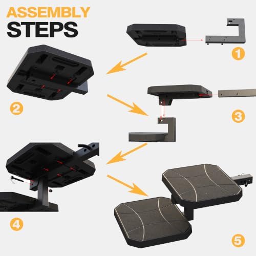 Dual-Step Foldable Pet Hitch Step, Flip-Out Dog Hitch Step Fits 2" Hitch - Image 6