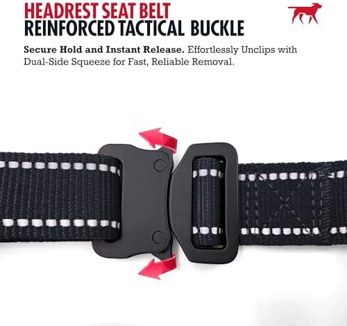 Tuff Pupper Dog Seat Belt for Car Headrest | Adjustable Length Dog Car Harness - Image 6