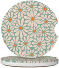 Green Floral Car Coasters for Cup Holders, 2 Pack Car Cup Holder Coasters for by Unknown