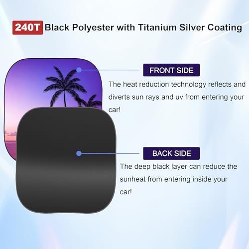 Gven Windshield Sun Shade for Car 2-Piece Foldable Sunshade for Front Windows - Image 3