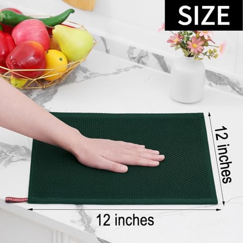 Homaxy 100% Cotton Waffle Weave Kitchen Dish Cloths 18-Pack - Image 5