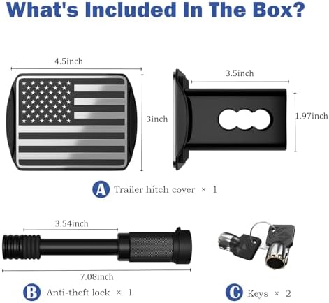OGYE Heavy American Flag Metal Trailer Hitch Cover - Image 6