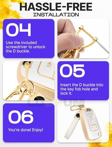 Lucrum Compatible with Chevy, Buick Key Fob Cover & Keychain - Image 7