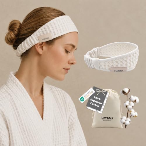 Luxury Organic Japanese Cotton Waffle Spa Headband by KOSMU