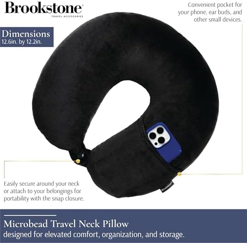 Brookstone Microbead Neck Pillow Soft Travel Pillow - Image 2