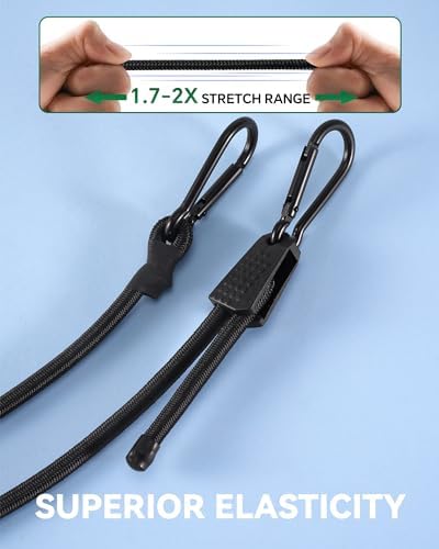 Lucky Straps 36" Orange Adjustable Carabiner Bungee Cords - Image 3