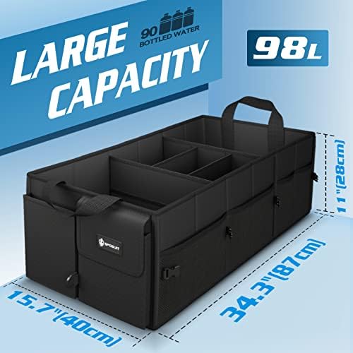 Sposuit Large Trunk Organizer - 98L Collapsible Car Storage - Image 2
