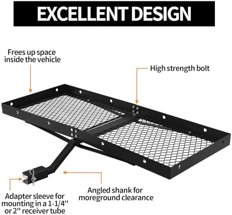 48 x 20 Tray Hitch Cargo Carrier, Hitch Mount Cargo Basket - Image 2