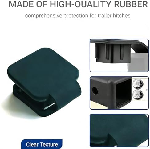 2 Inch Trailer Hitch Cover, Rubber Dustproof Waterproof Receiver Plug, Tow - Image 3