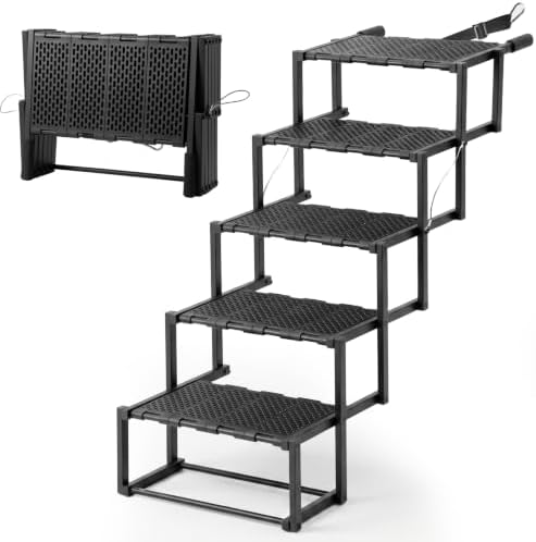 5 Steps Foldable Dog Stairs for SUV & Truck, 15.5" Long Steps by Unknown