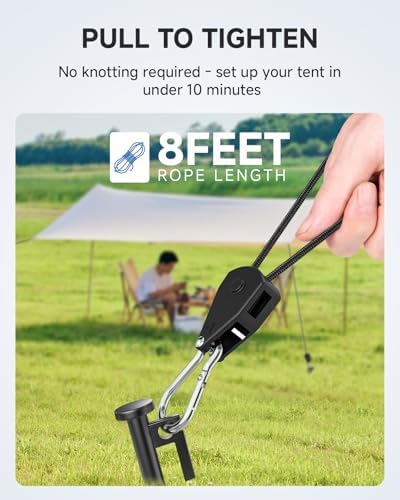 Fondwell Rope Tie Downs Small Ratchet Straps, Adjustable Grow Light Hangers - Image 3