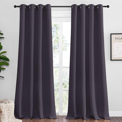 NICETOWN Living Room Blackout Curtains 2 Panels 55" x 102" Greyish Purple by NICETOWN