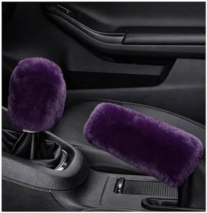 2PCS Fluffy Car Gear Shift Knob Cover & Handbrake Cover, Furry Auto Hand Brake by Unknown