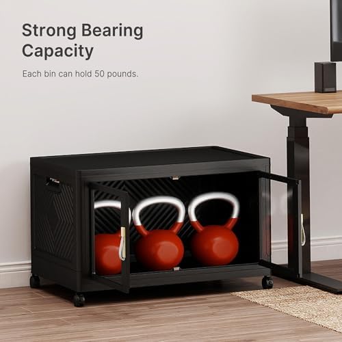 Stackable Storage Bins with Doors & Lids & Wheels - Image 3