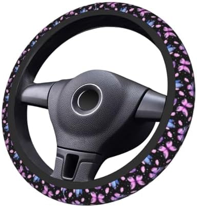 Purple Butterfly Steering Wheel Cover + 2 Cute car Butterflies Coasters - Image 7
