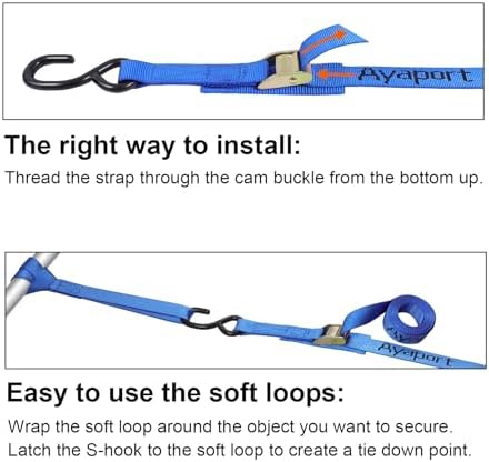 Ayaport Cam Buckle Tie Down Straps 10 feet, 4 Pack - Image 4
