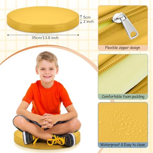Juexica 8 Pcs Floor Cushions Kids, Boho Color, 13.8 x 13.8 x 2 Inch - Image 2