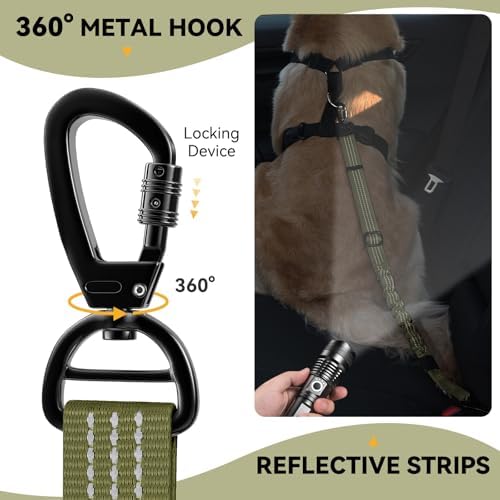 Pawaboo 2Pack Dog Car Seatbelt, 3-in-1 Dog Tether - Image 2