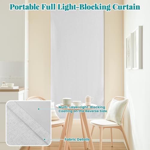 100% Blackout Self Adhesive Curtains Portable Curtain Simple and Easy to - Image 6