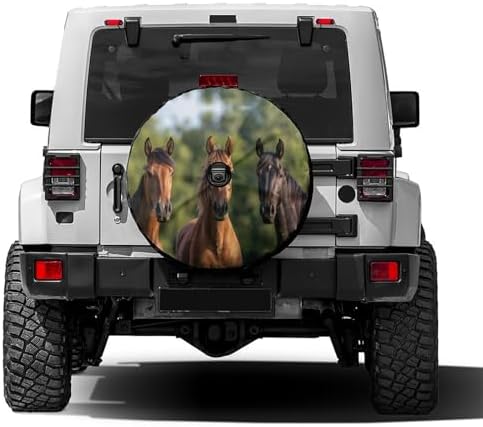 Cloudy Tree Horse Spare Tire Cover by Foruidea