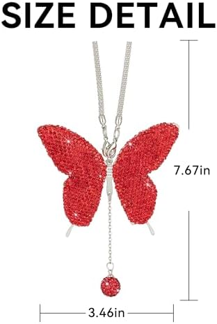 Rhinestone Butterfly Rearview Mirror Ornament - Image 2