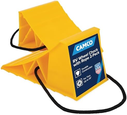 Camco RV Wheel Chocks with Rope by Camco