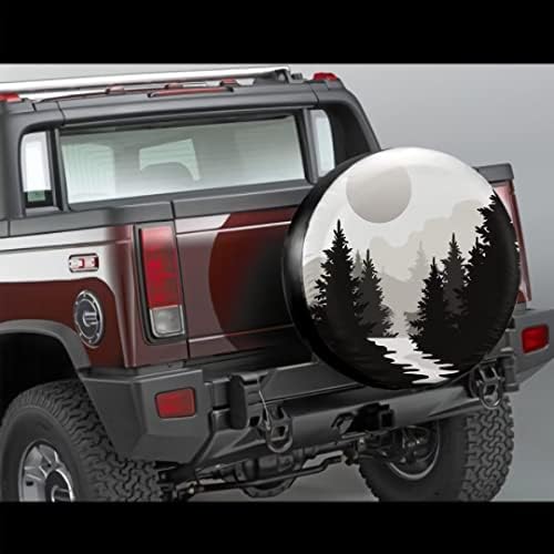Abstract Moon Spare Tire Cover Mountain Tree 15 Inch Waterproof Dust-Proof - Image 2