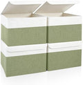 Bagnizer Large 22 Quart Linen Fabric Foldable Storage Bin Cube Organizer Basket by Bagnizer