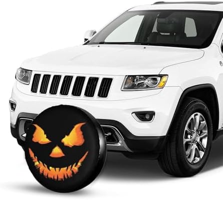Halloween Pumpkin Face Spare Tire Cover Wheel Protectors Waterproof Wheel - Image 6