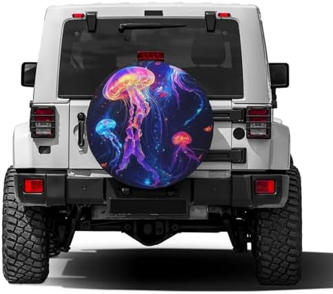 Jellyfish Koi Fish Spare Tire Cover Dust-Proof Wheel Tire Cover Fit Trailer - Image 2