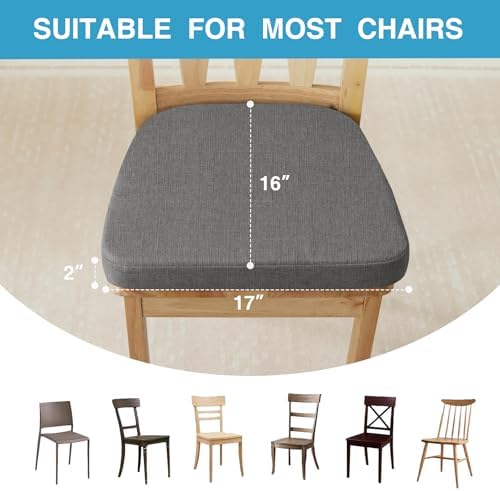 IASEAHK Chair Cushions for Dining Chairs Set of 6, Non Slip Kitchen Chair Pads - Image 4