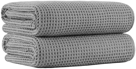 MICROFI New Microfiber Waffle Bath Towels, 2 Pieces, Fast Drying, Lint Free 430 by Unknown