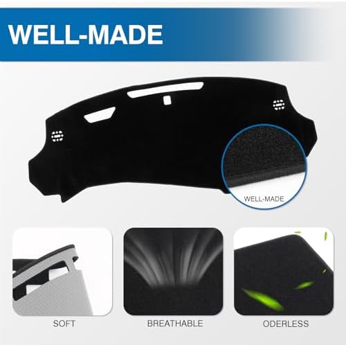KUST Black Dash Cover for Chevy Equinox EV 2024 2025 2026 Polyester Dashboard - Image 4