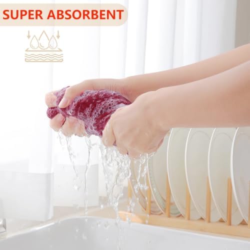 Homaxy 100% Cotton Waffle Weave Kitchen Dish Cloths 6-Pack - Image 3