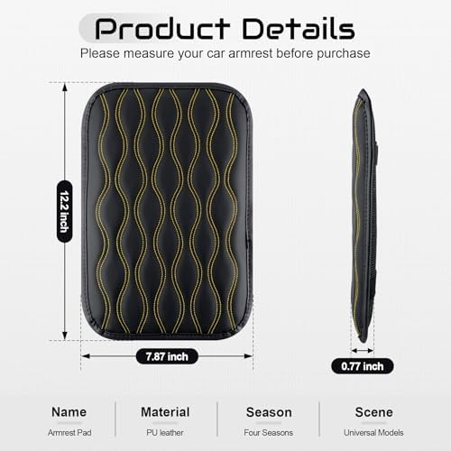 Amiss Auto Center Console Pad, Universal Waterproof Armrest Seat Box Cover - Image 2