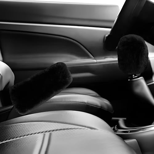 2PCS Fluffy Car Gear Shift Knob & Handbrake Cover, Comfortable Plush Shifter - Image 6