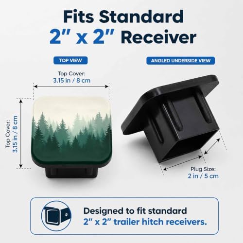 Trailer Hitch Covers Green Forest, Heavy Duty 2 Inch Hitch Cover - Image 2
